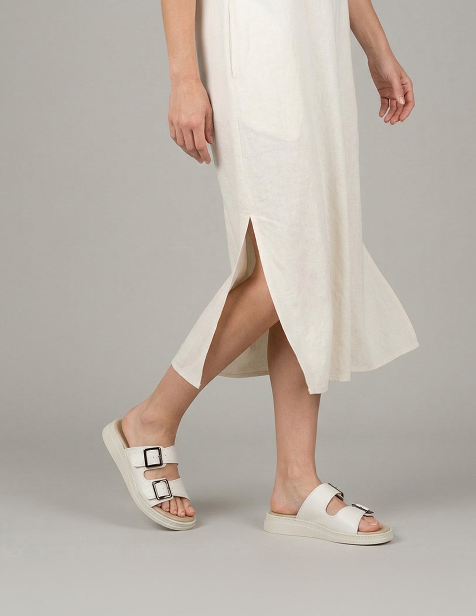 Sandalias con plataforma Yuri en Piel vegana – Blanco