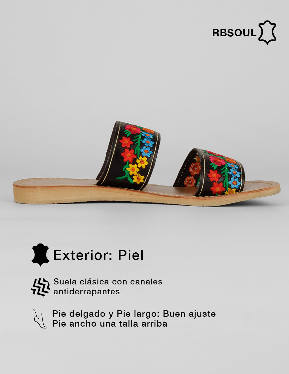 Sandalias de piso Hand made  en Piel – Multicolor