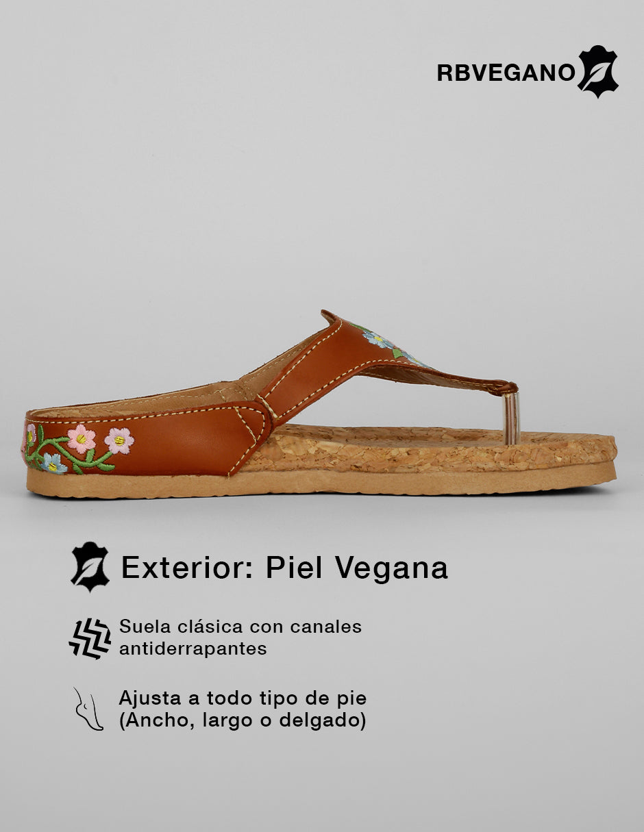 Sandalias de piso Daily en Piel vegana – Café