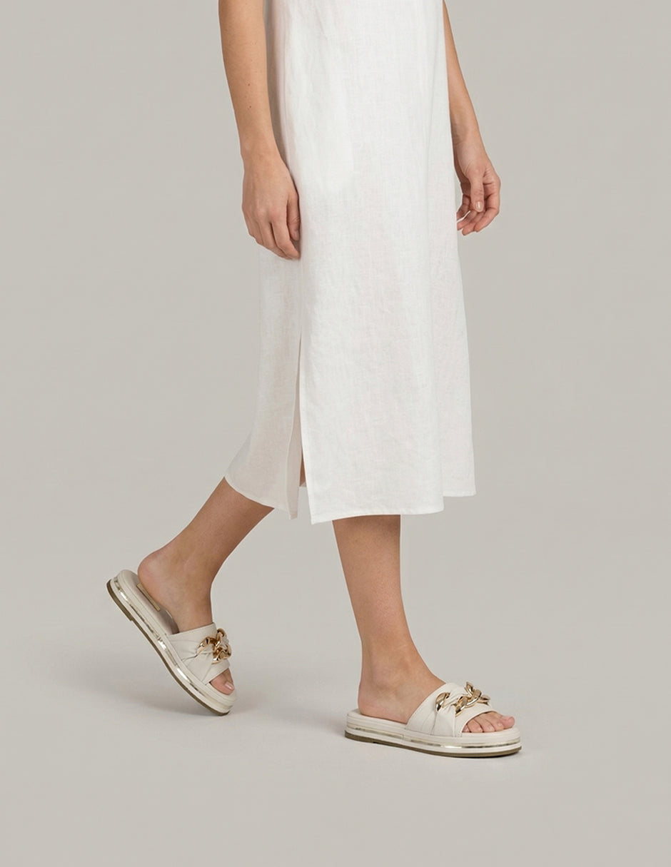 Sandalias de piso Soft en Piel vegana – Blanco