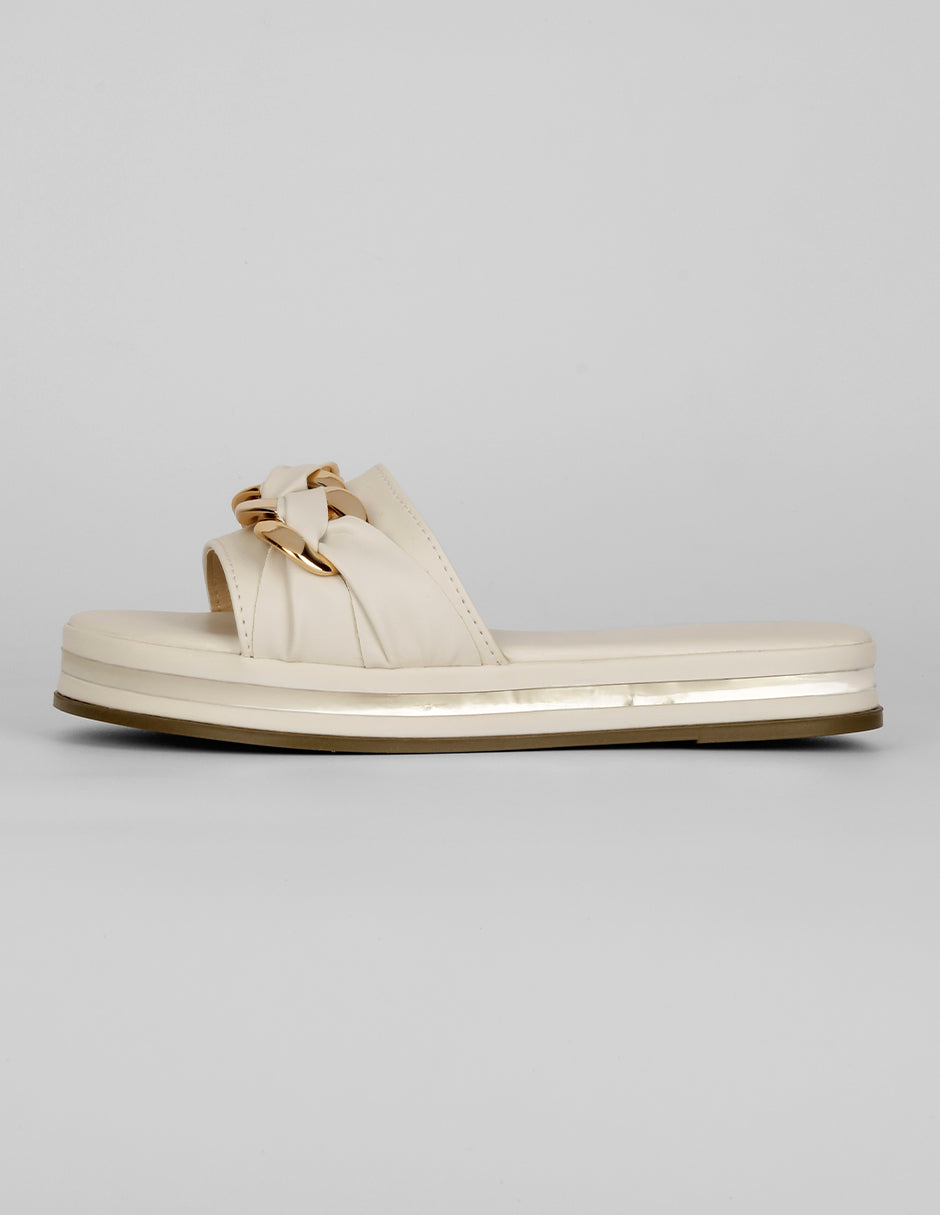 Sandalias de piso Exterior Piel vegana Color Late Para Mujer De RBCOLLECTION