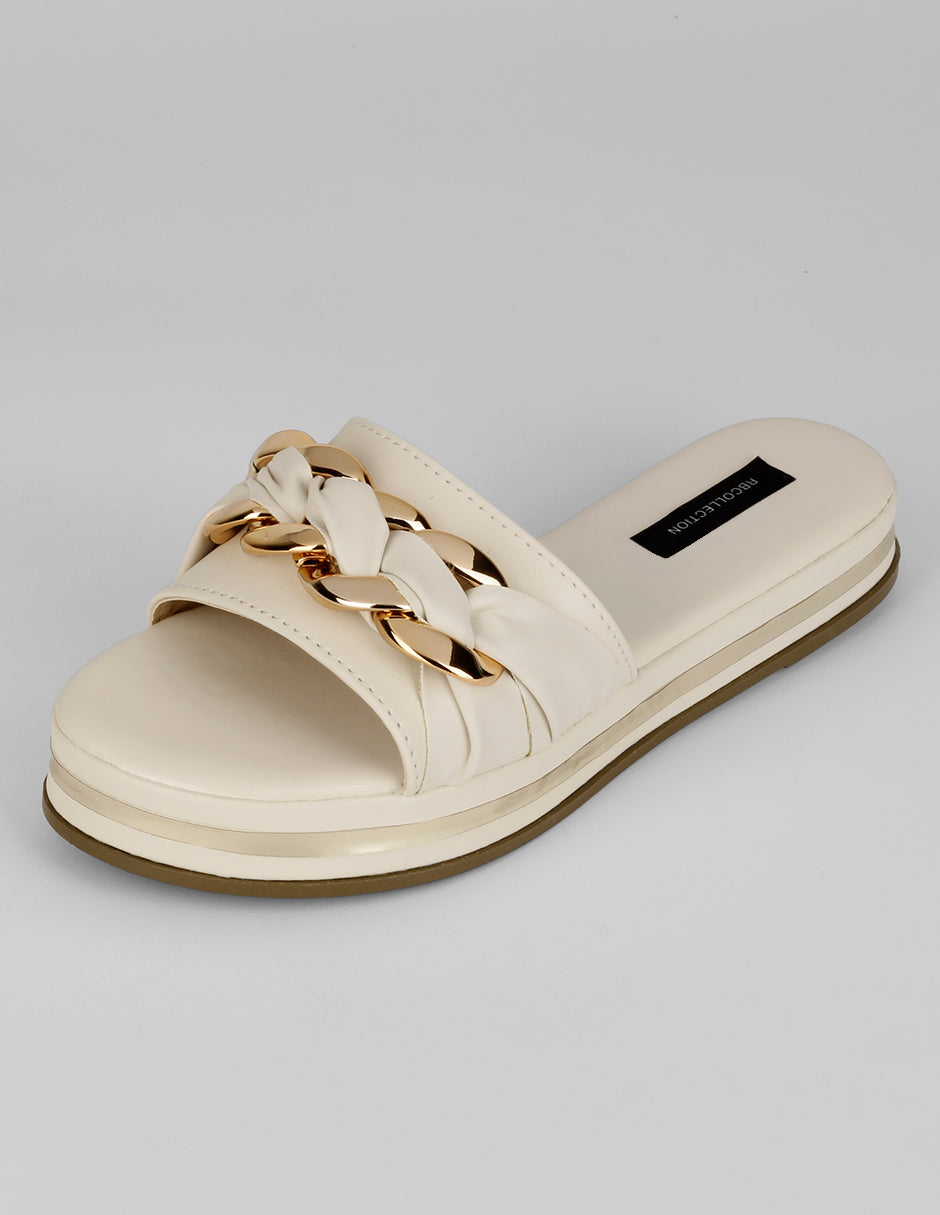 Sandalias de piso Soft en Piel vegana – Blanco