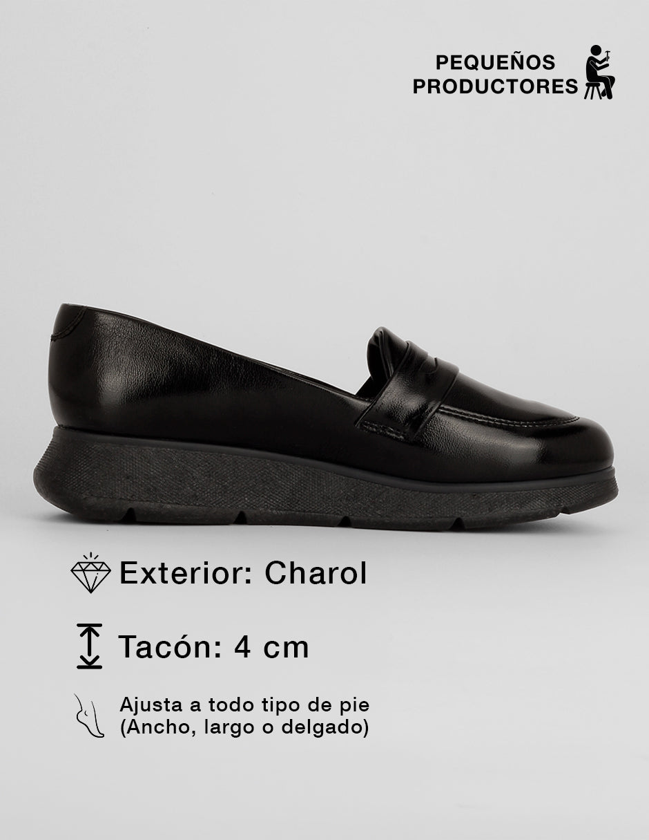 Mocasines Classy en Charol – Negro