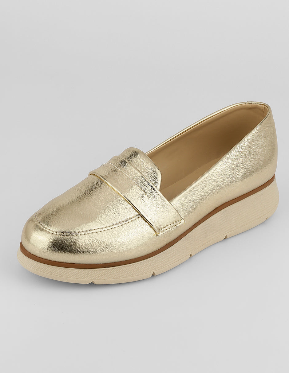 Mocasines Classy en Sintético – Dorado