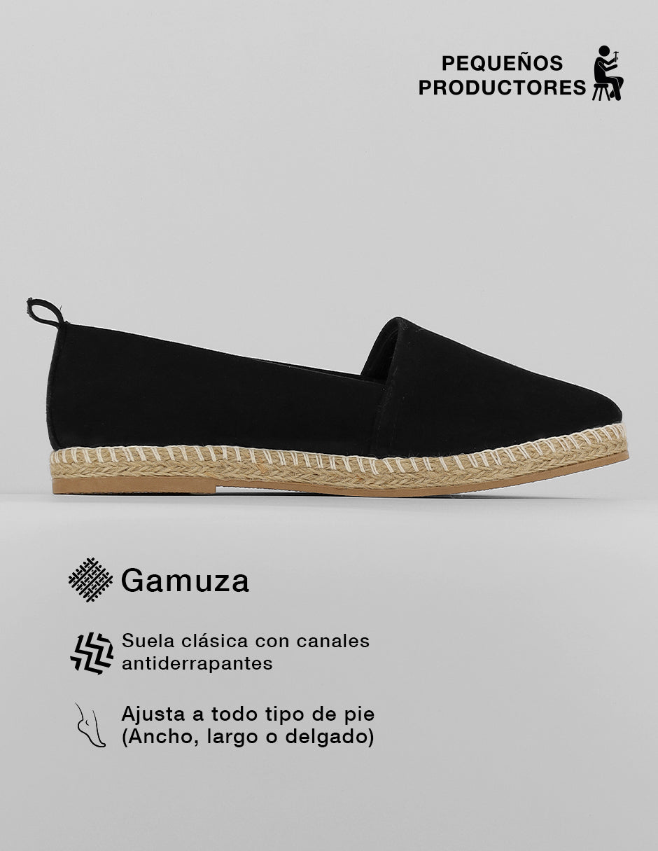 Mocasines Naia en Gamuza – Negro