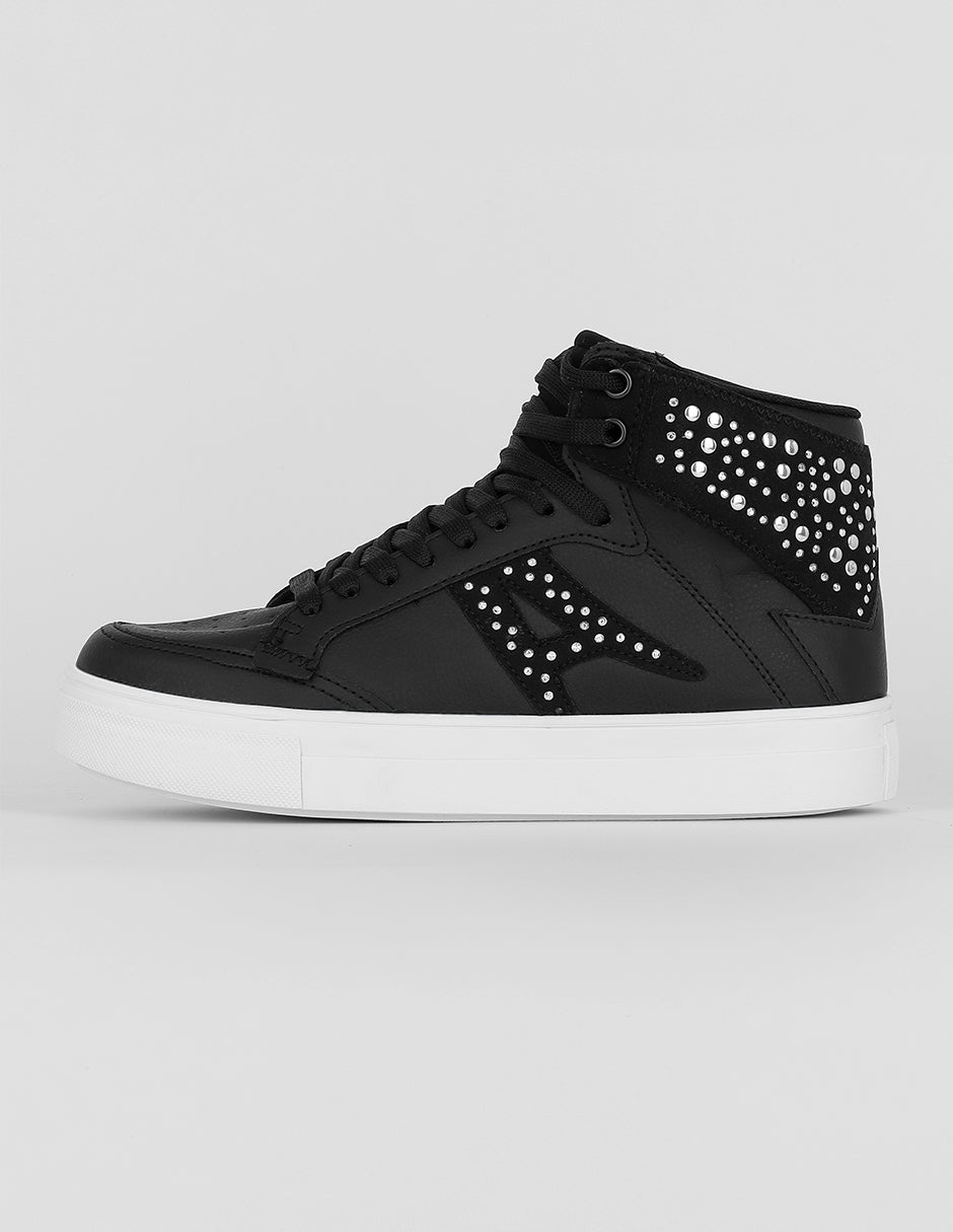 Tenis botín Exterior Piel vegana Color Negro Para Mujer De RBCOLLECTION