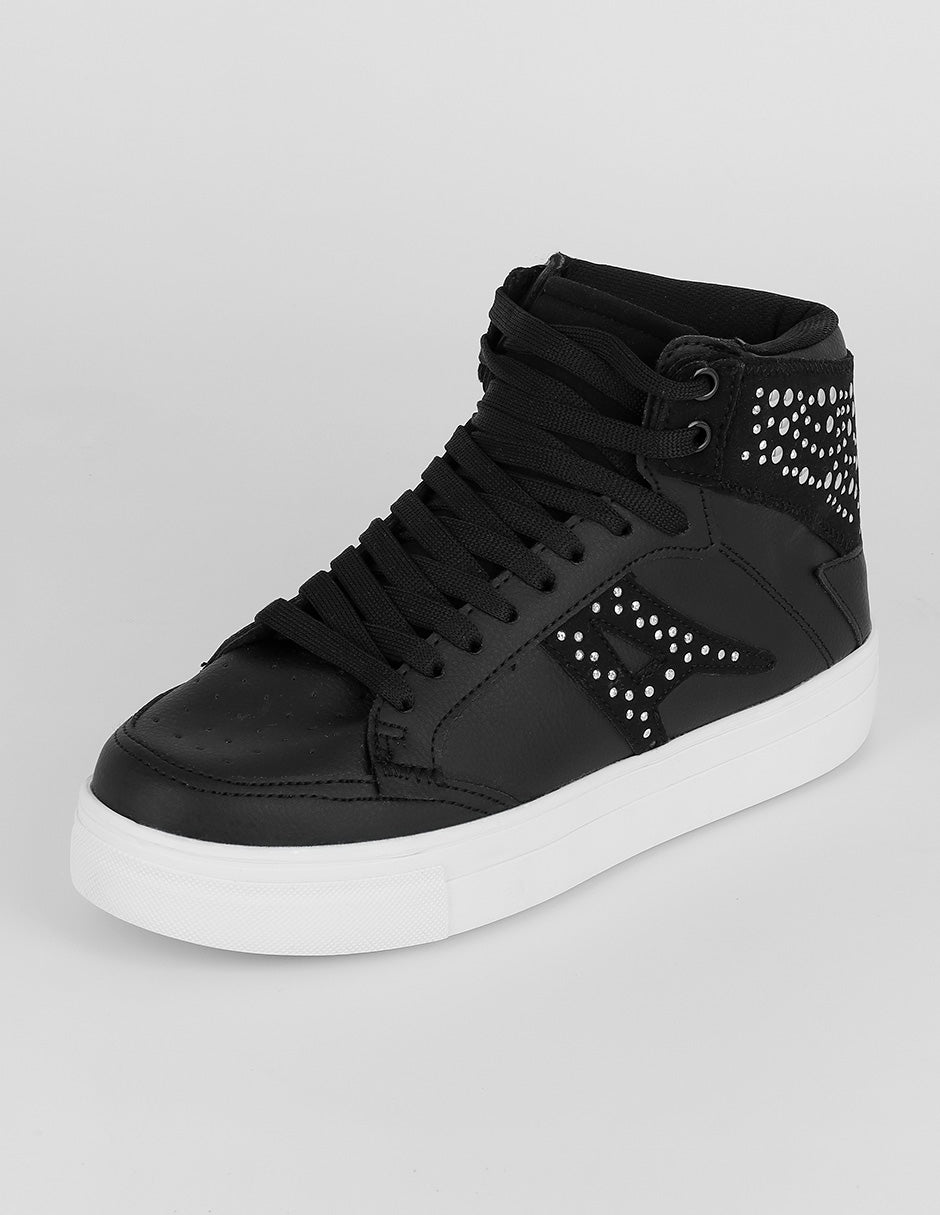 Tenis botín  Urban  en Piel vegana – Negro
