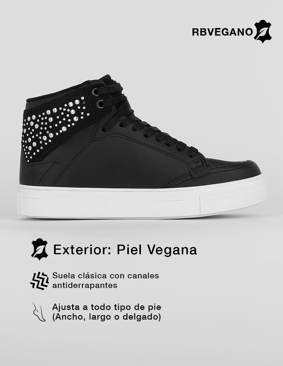 Tenis botín  Urban  en Piel vegana – Negro