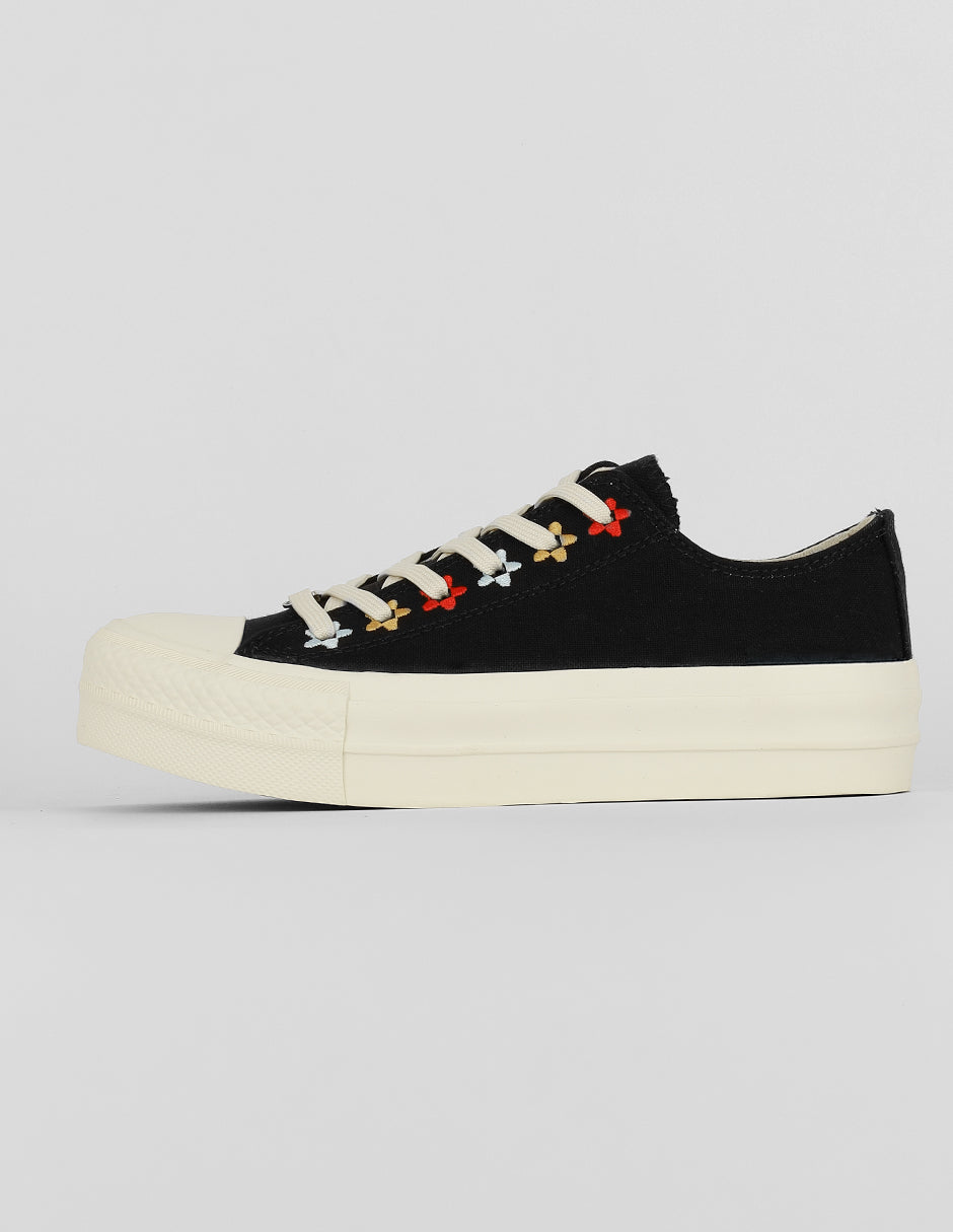 Tenis con cordones Exterior Textil Color Negro Para Mujer De RBCOLLECTION