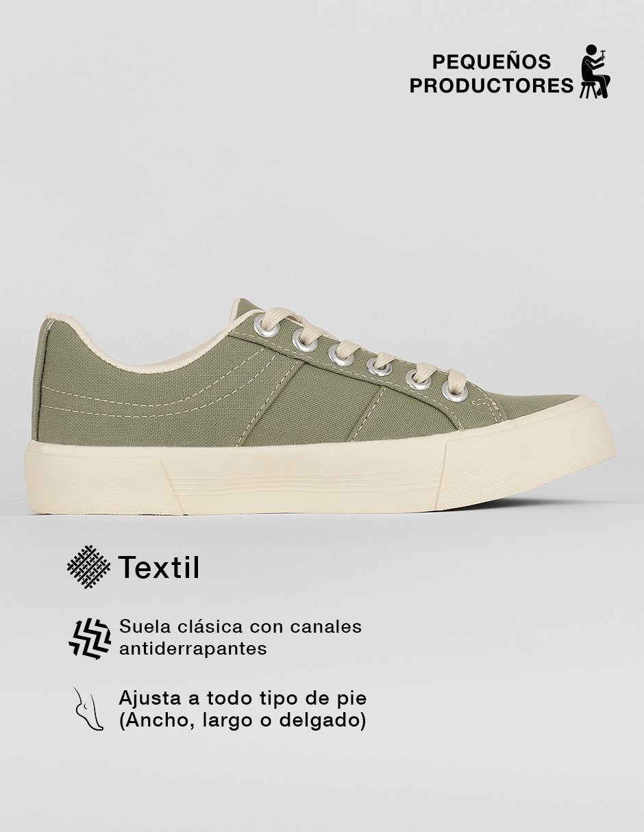 Tenis con cordones  Urban en Textil – Verde
