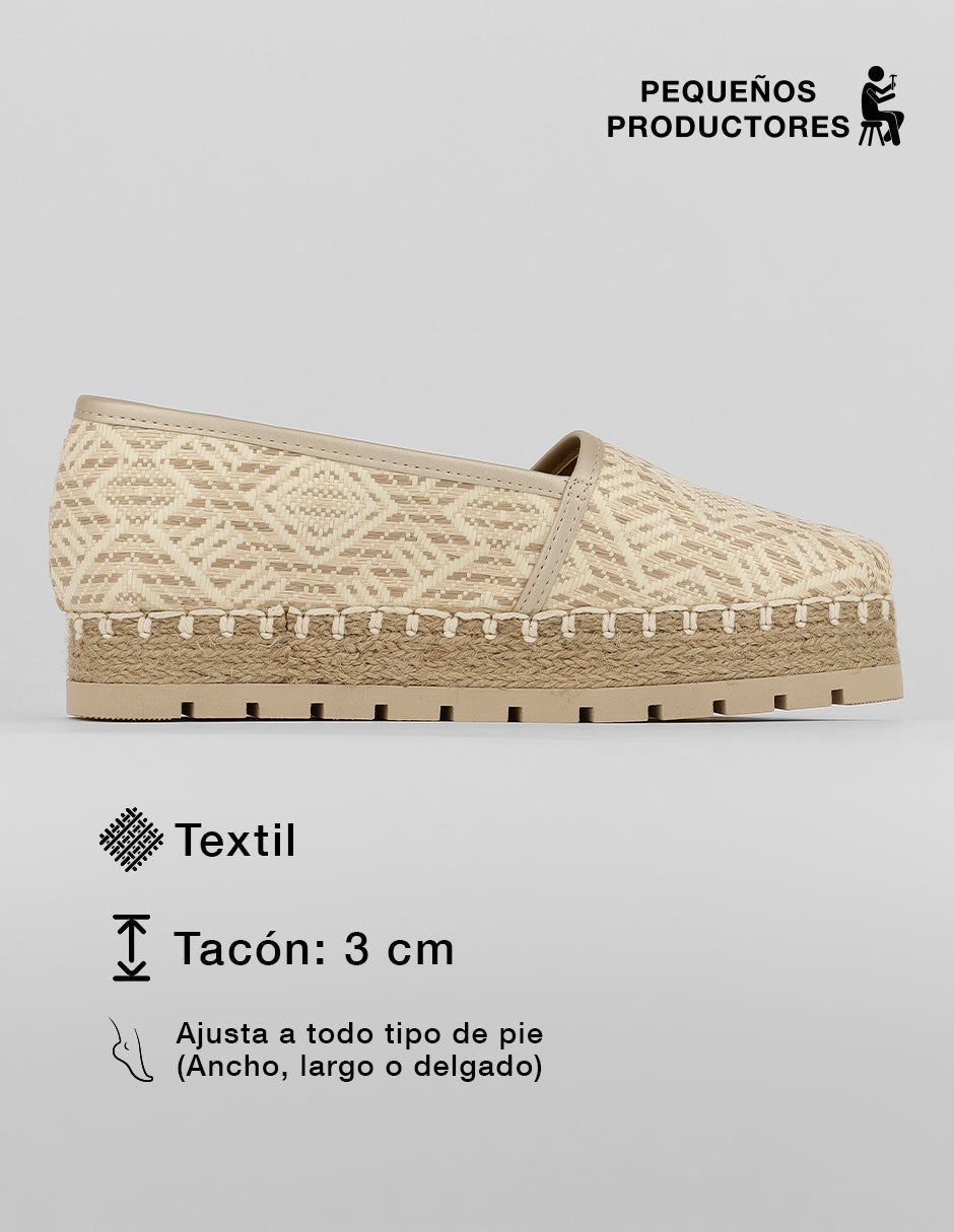Alpargatas Naia en Textil – Beige