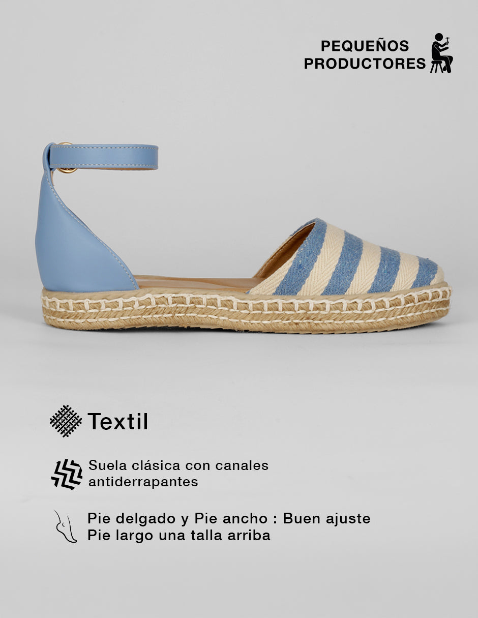 Sandalias de piso Naia en Textil – Azul