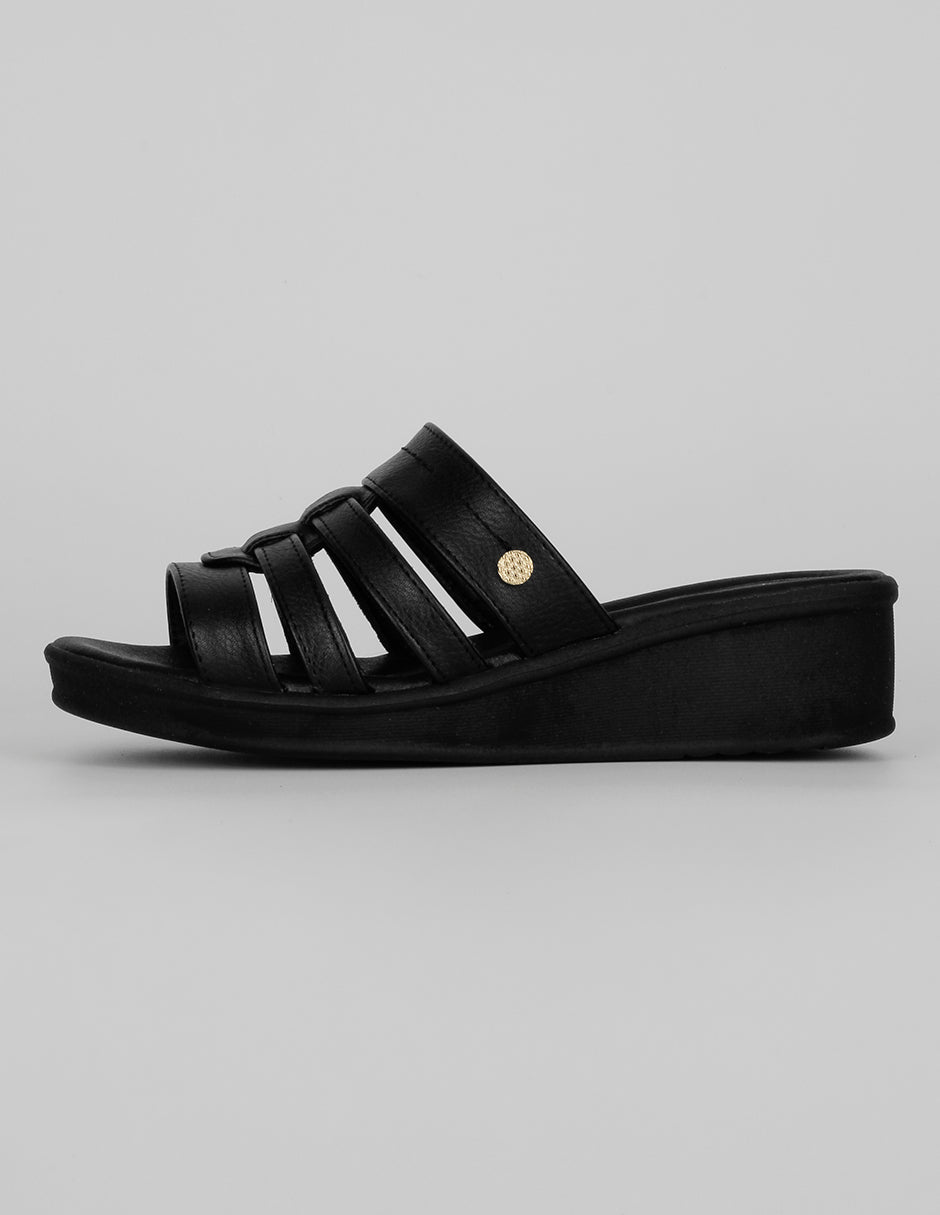 Sandalias con plataforma Exterior Piel vegana Color Negro Para Mujer De RBCOLLECTION