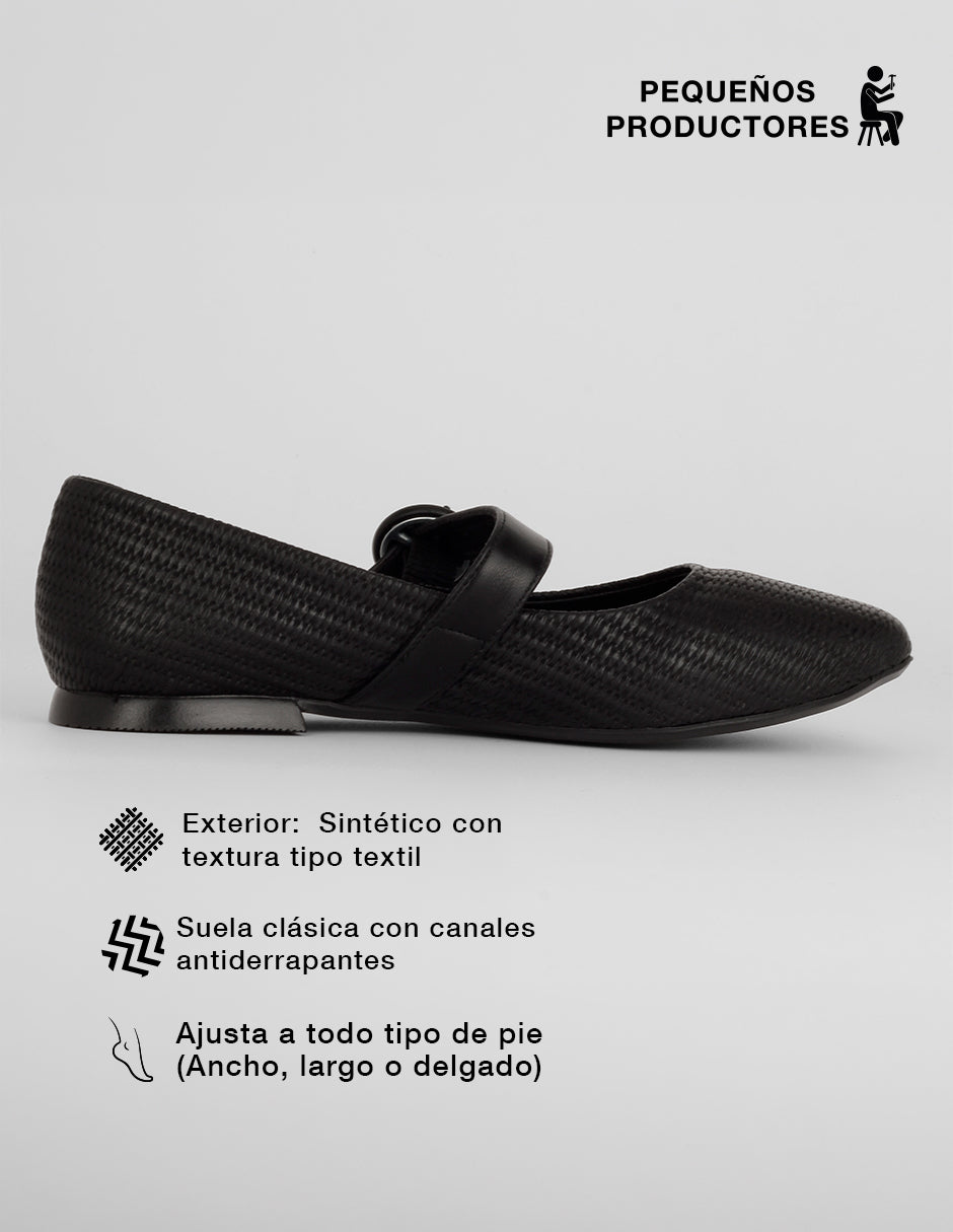 mary jane Darling en Sintético – Negro
