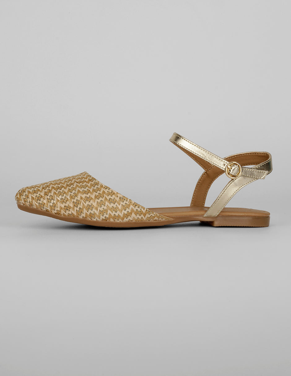 Flats puntales Exterior Sintético Color Beige Para Mujer De RBCOLLECTION