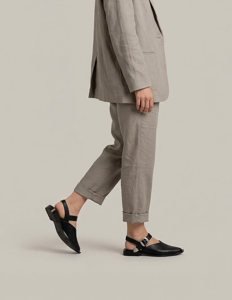Flats puntales Onne en Piel vegana – Negro