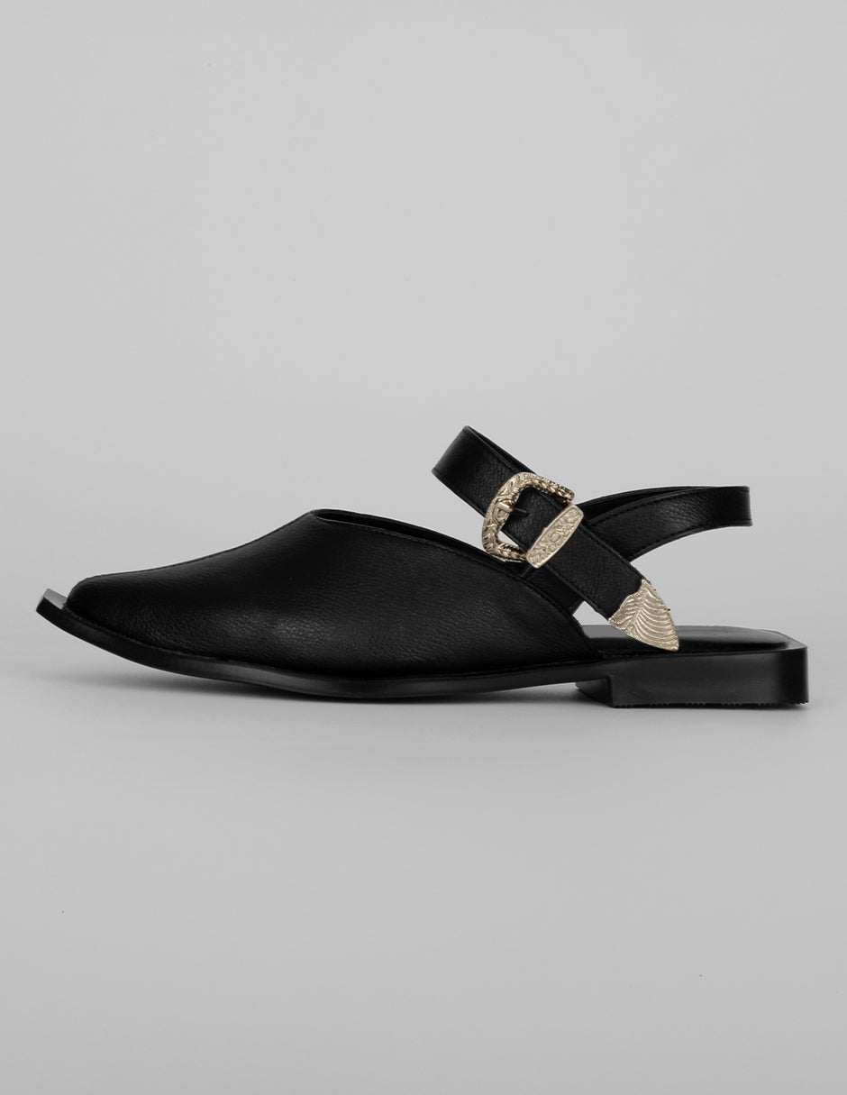 Flats puntales Exterior Piel vegana Color Negro Para Mujer De RBCOLLECTION