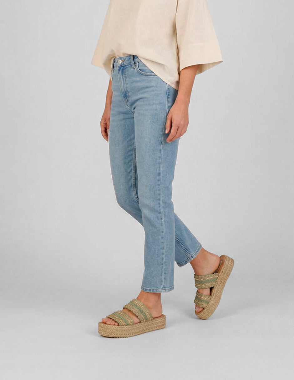 Sandalias con plataforma Yuri  en Textil – Verde