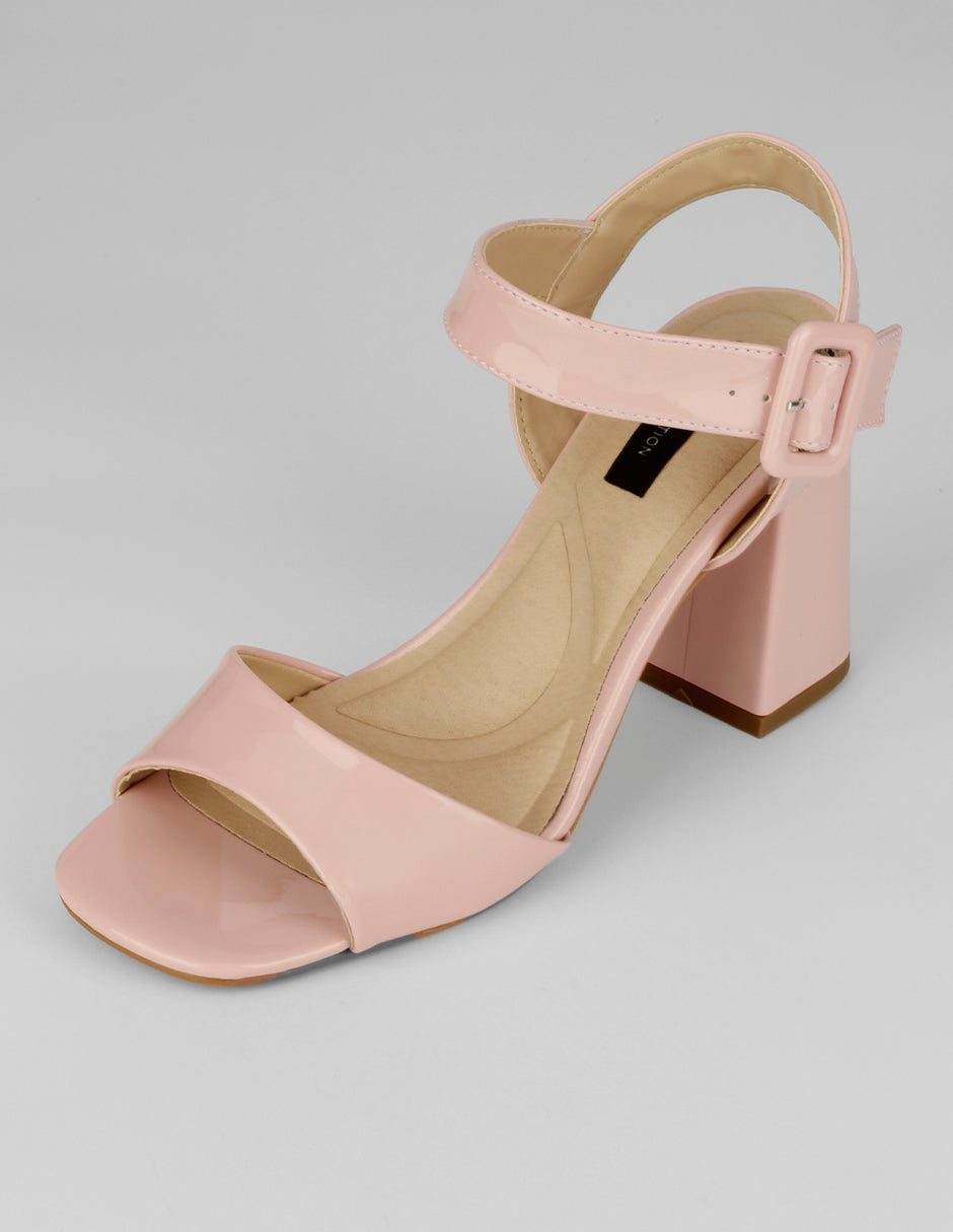 Sandalia con tacón Sprint en Charol – Rosa