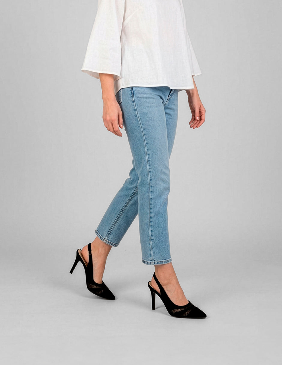 Zapatillas Slingback en Textil – Negro