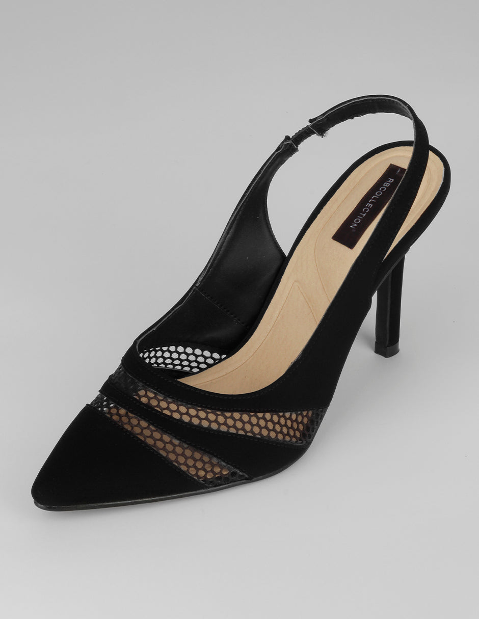 Zapatillas Slingback en Textil – Negro
