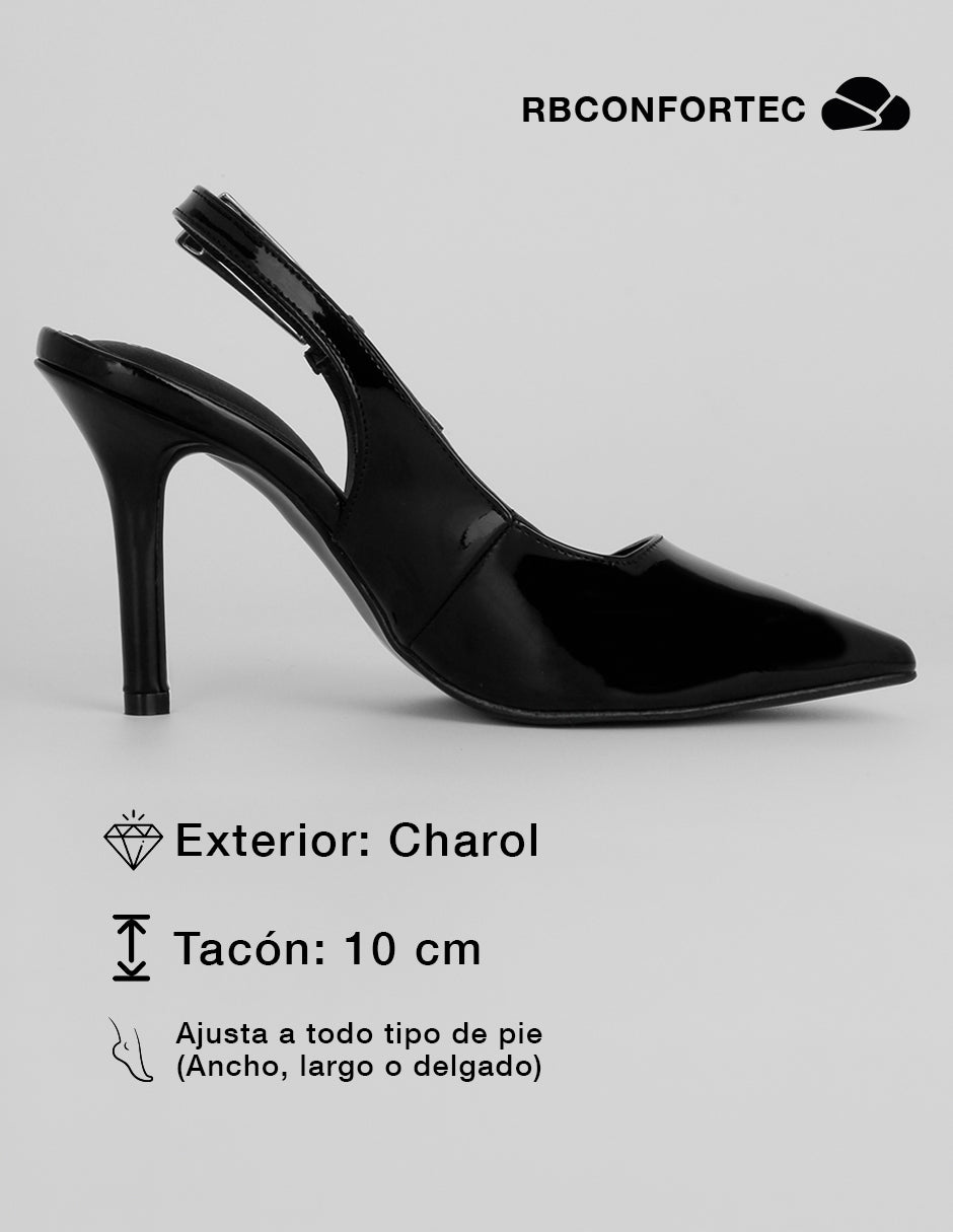 Zapatillas Slingback en Charol – Negro