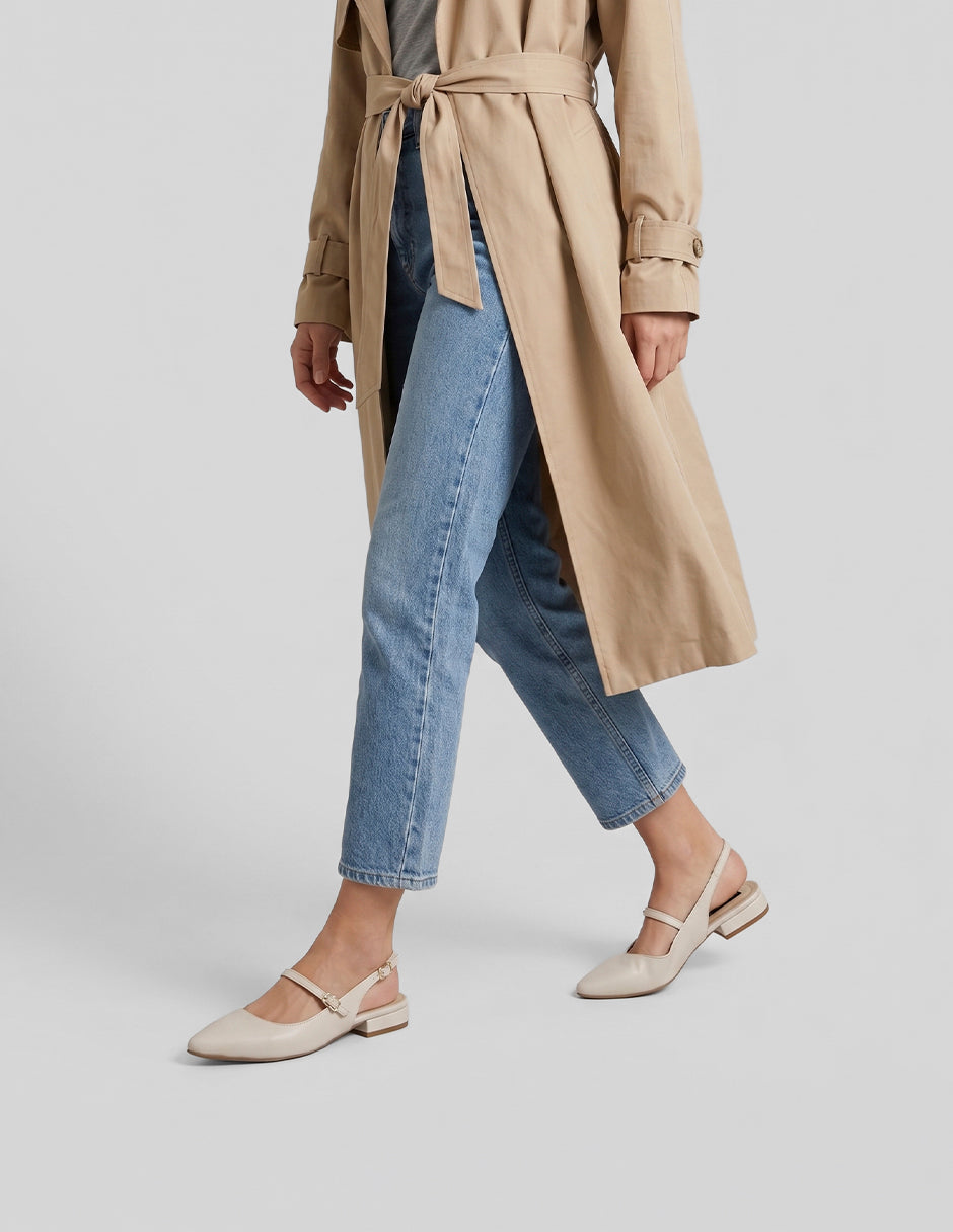 Flats puntales Onne en Piel vegana – Blanco