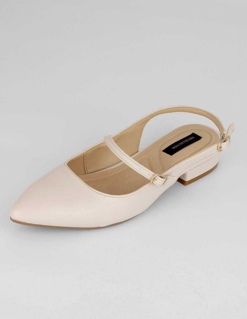 Flats puntales Onne en Piel vegana – Blanco