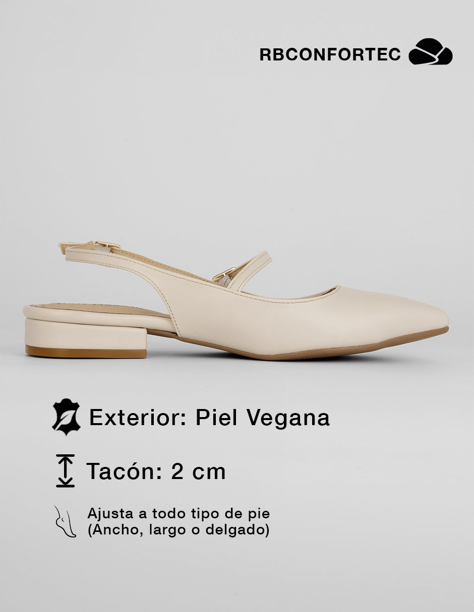 Flats puntales Onne en Piel vegana – Blanco