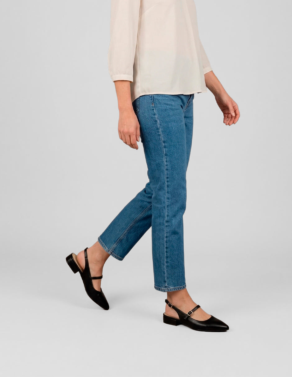 Flats puntales  Onne en Piel vegana – Negro