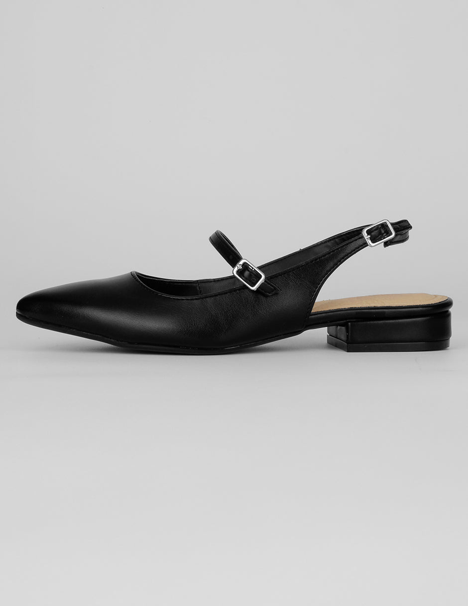 Flats puntales  Exterior Piel vegana Color Negro Para Mujer De RBCOLLECTION
