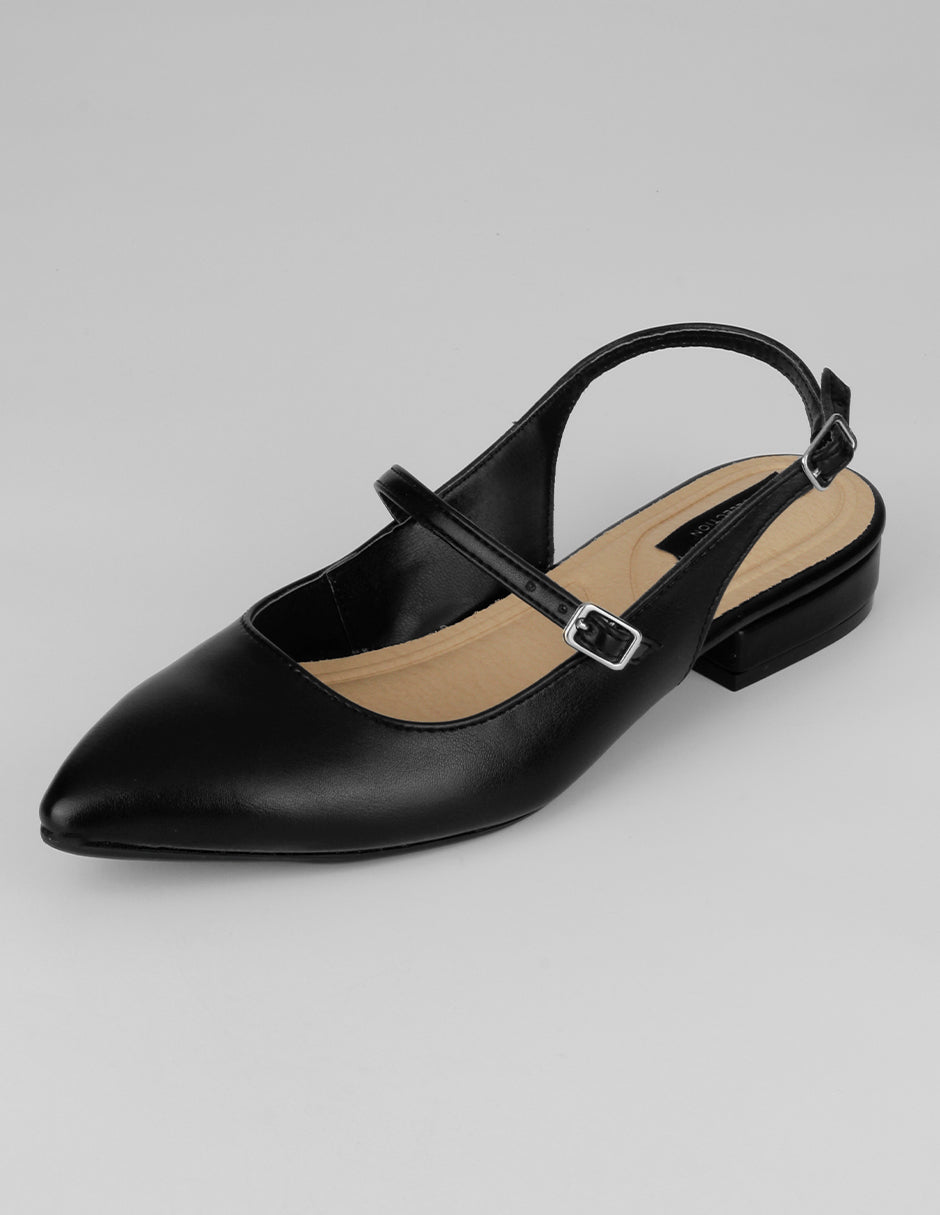 Flats puntales  Onne en Piel vegana – Negro