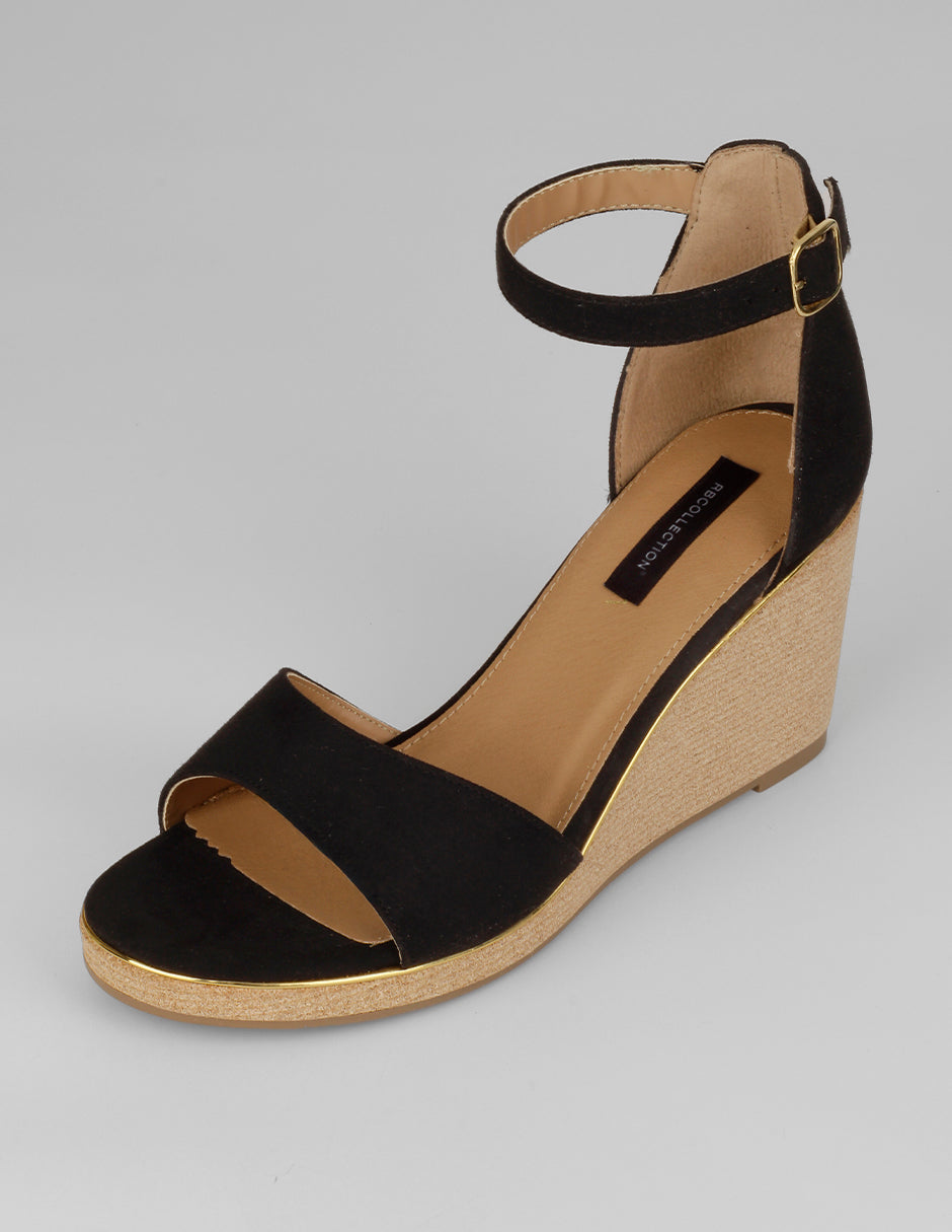 Sandalias con plataforma Naia en Gamuza – Negro