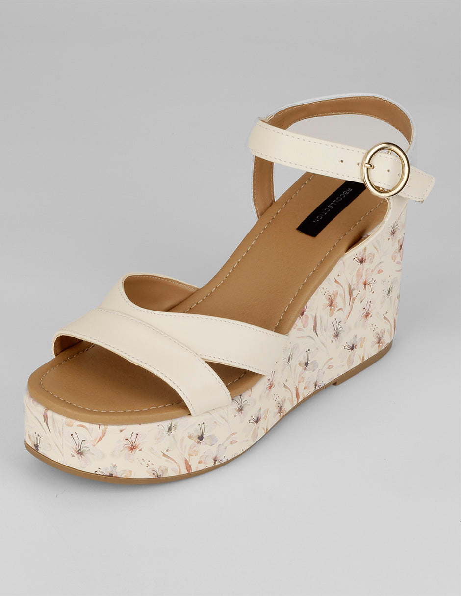 Sandalias con plataforma Naia en Piel vegana – Latte