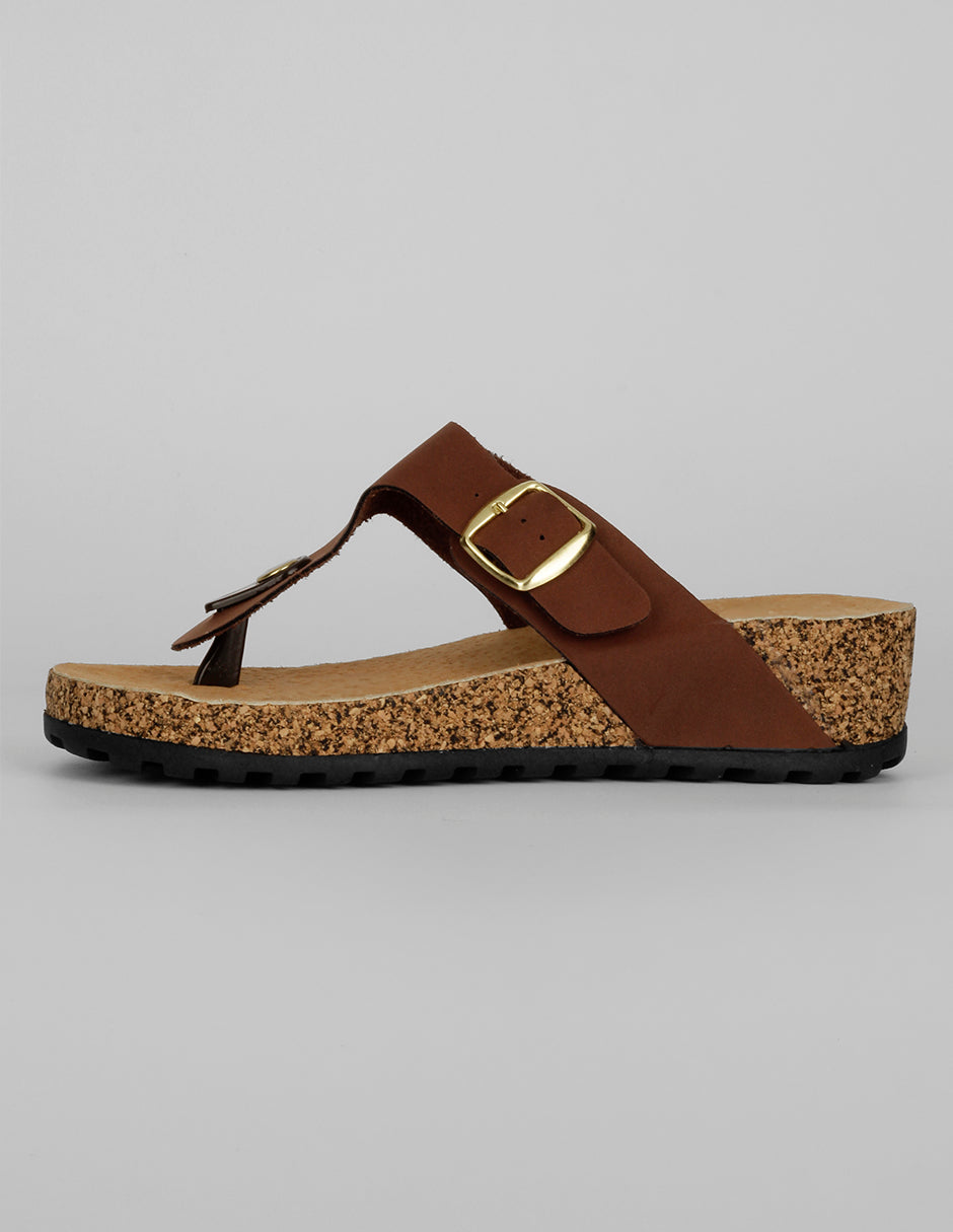 Sandalias con plataforma Exterior Piel vegana Color Café Para Mujer De RBCOLLECTION