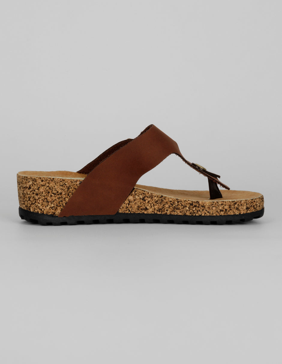 Sandalias con plataforma Daily en Piel vegana – Café