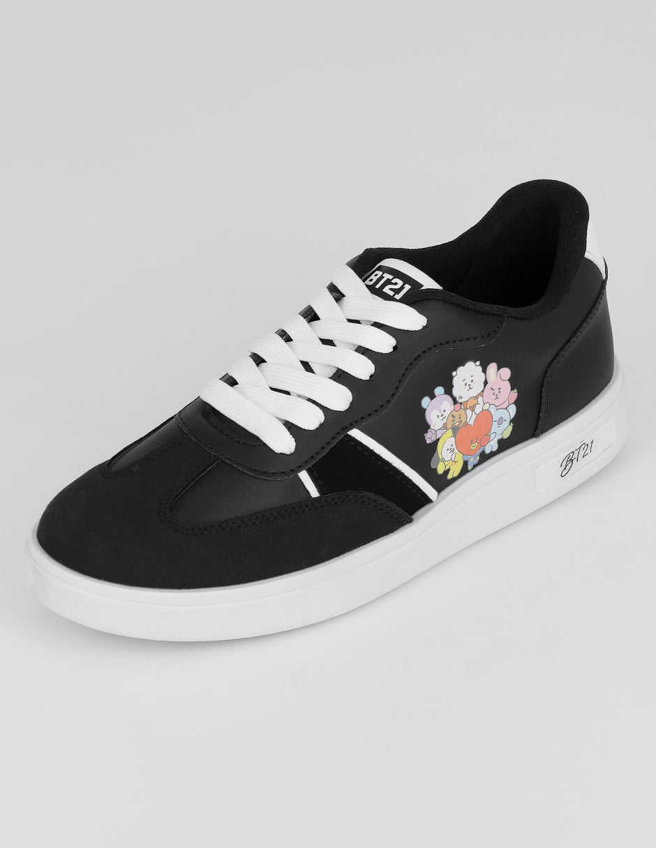 Tenis con cordones  Urban en Sintético – Negro