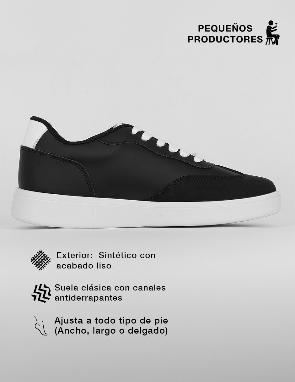 Tenis con cordones  Urban en Sintético – Negro