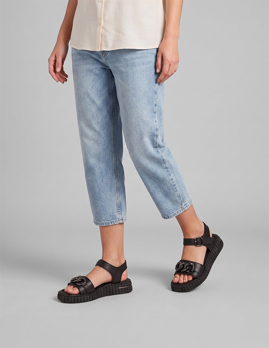 Sandalias con plataforma Yuri en Piel vegana – Negro
