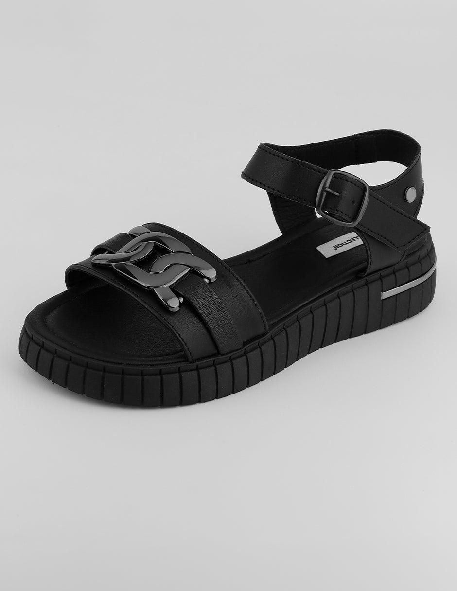 Sandalias con plataforma Yuri en Piel vegana – Negro