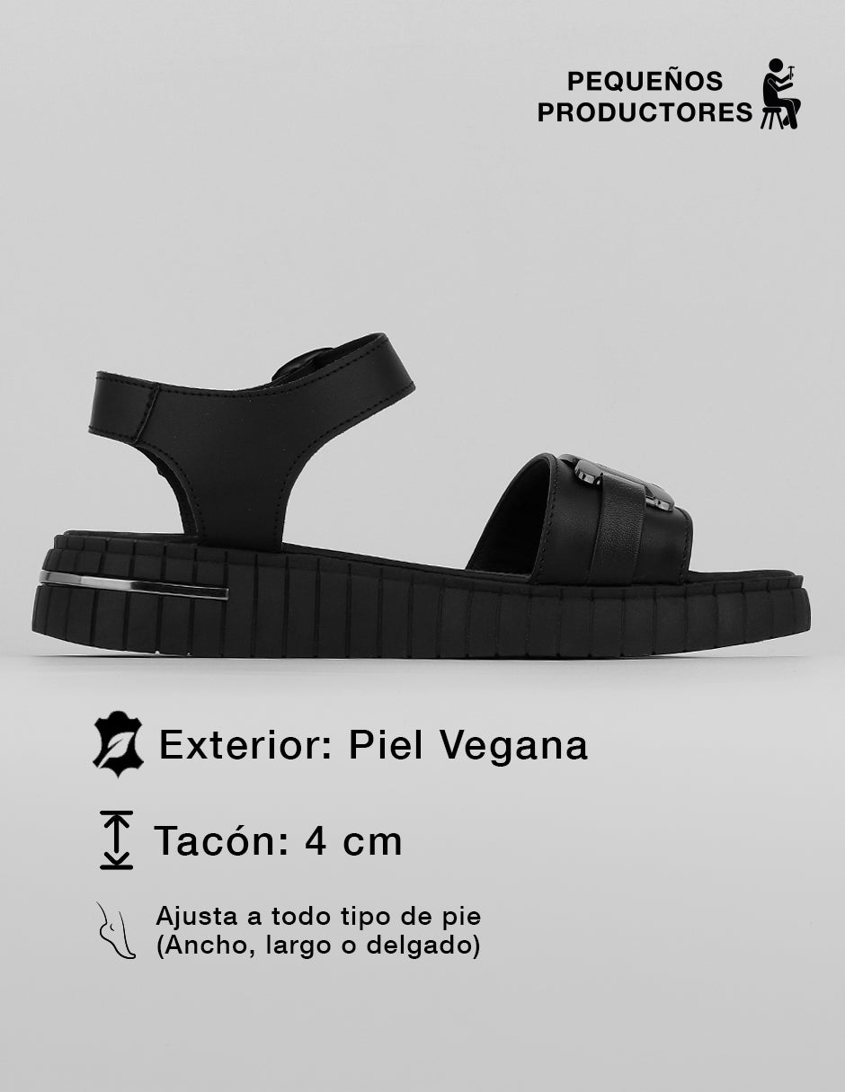 Sandalias con plataforma Yuri en Piel vegana – Negro