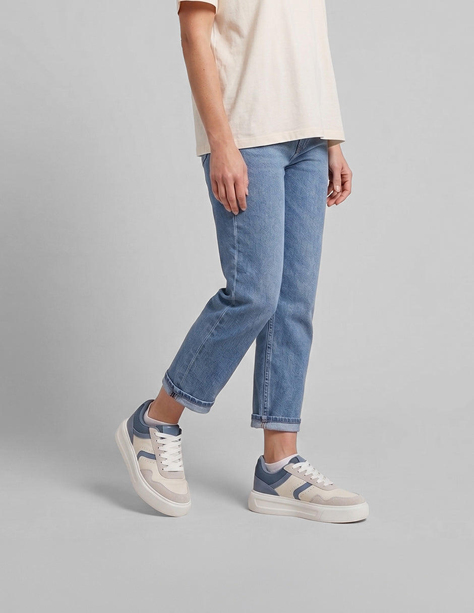 Tenis con cordones  Urban en Piel vegana – Beige