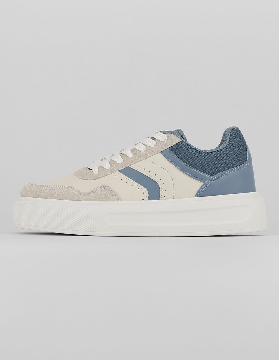 Tenis con cordones Exterior Piel vegana Color Beige Para Mujer De RBCOLLECTION