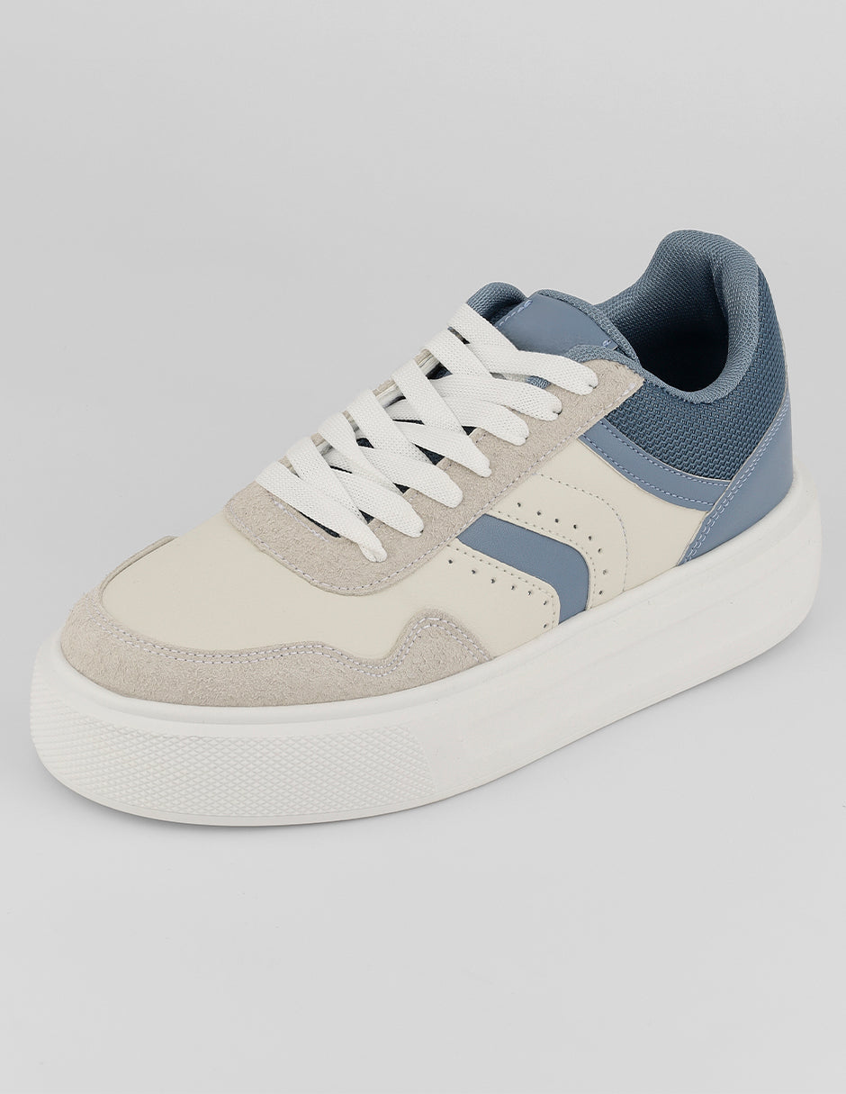 Tenis con cordones  Urban en Piel vegana – Beige