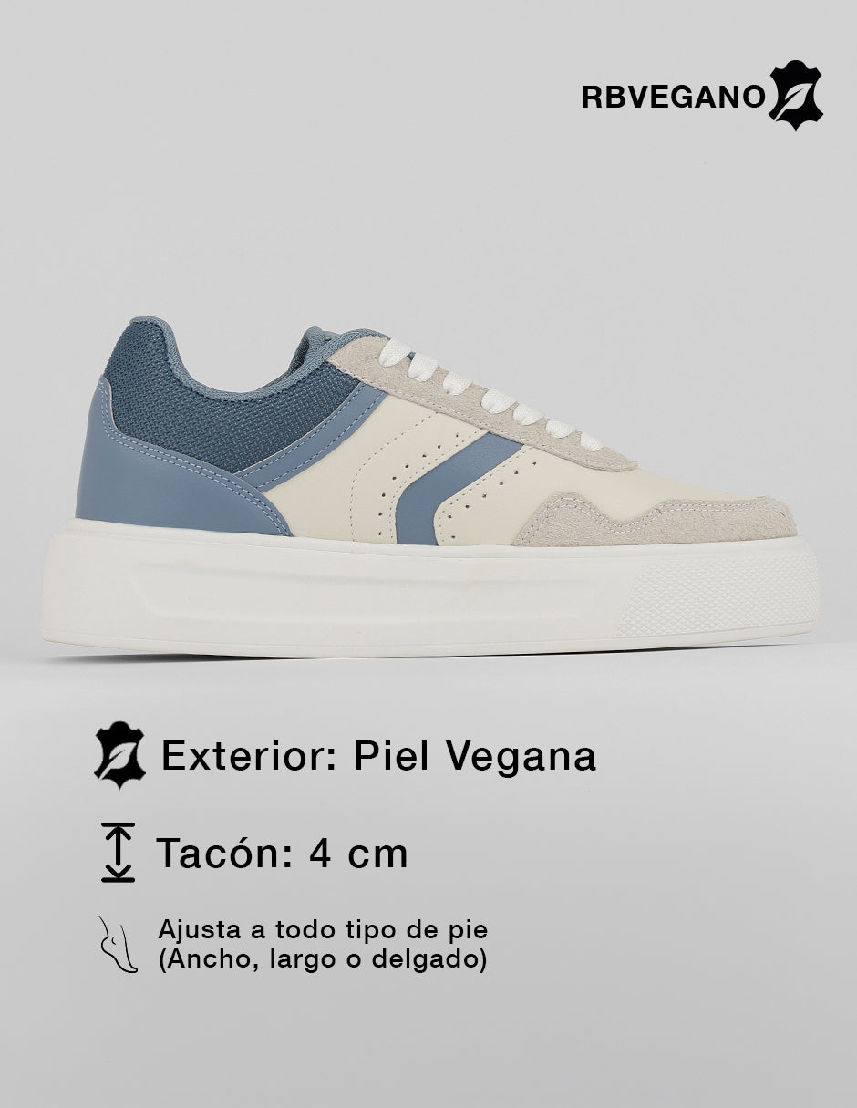 Tenis con cordones  Urban en Piel vegana – Beige