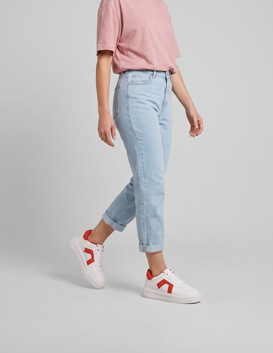 Tenis con cordones  Urban en Piel vegana – Blanco