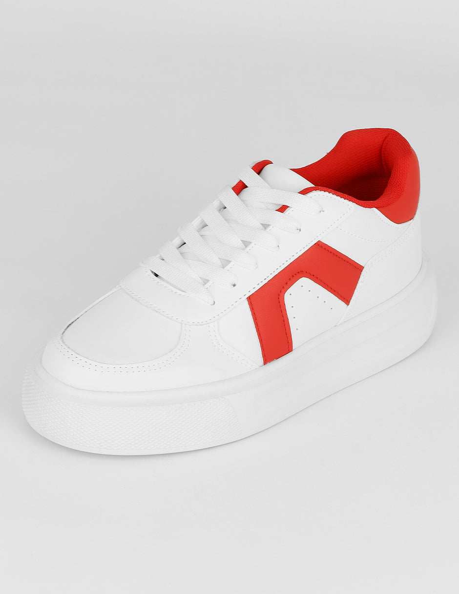 Tenis con cordones  Urban en Piel vegana – Blanco