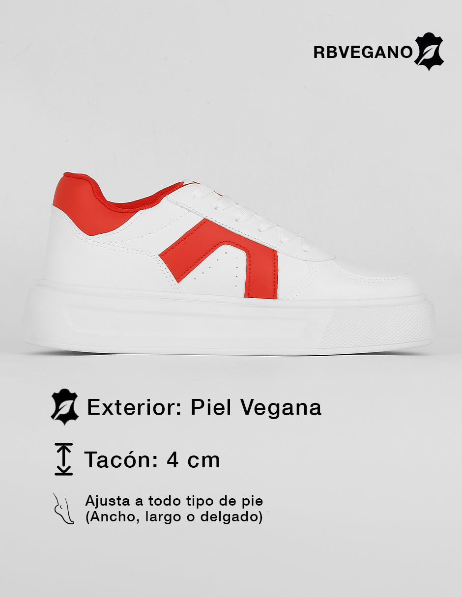 Tenis con cordones  Urban en Piel vegana – Blanco