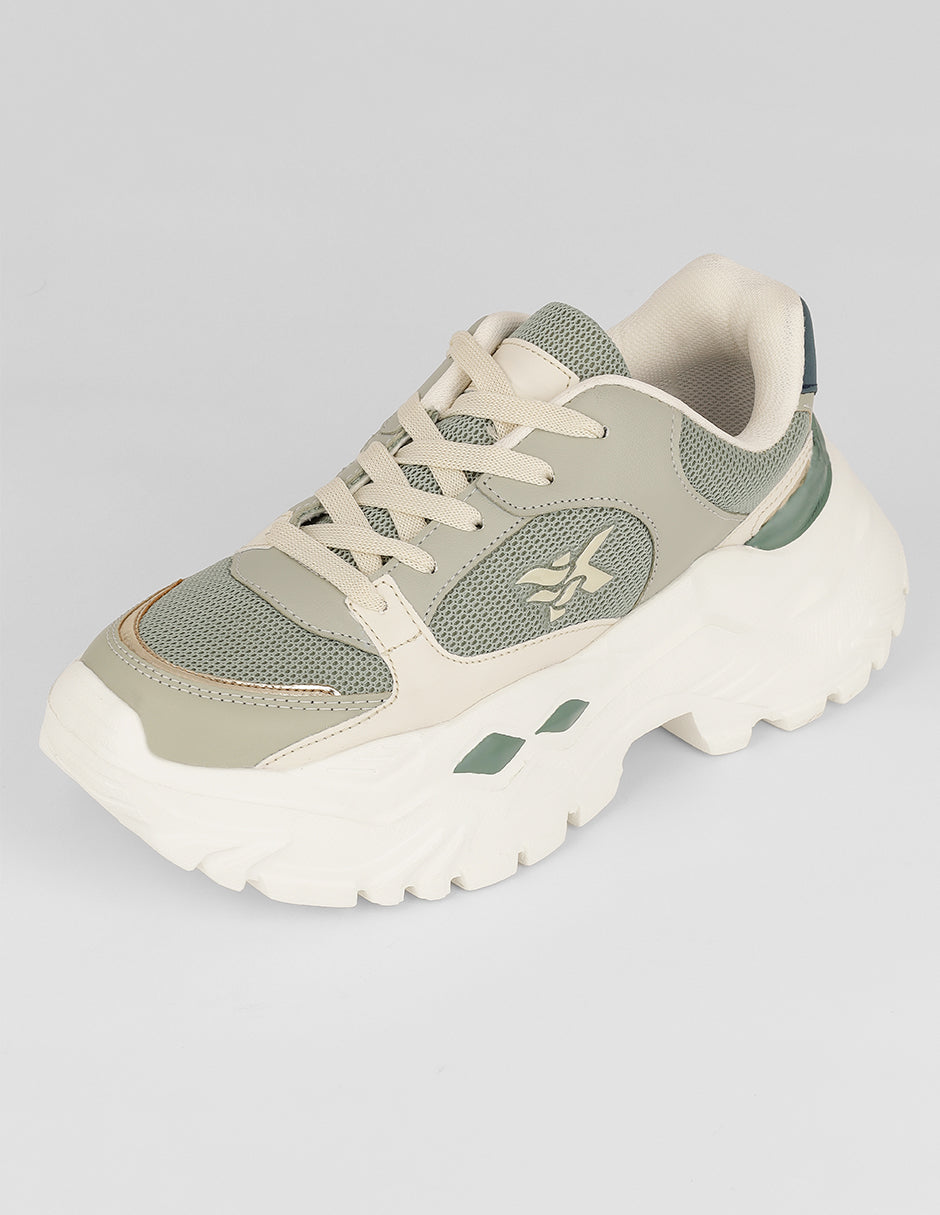 Tenis tipo deportivo  Chunk en Textil – Verde
