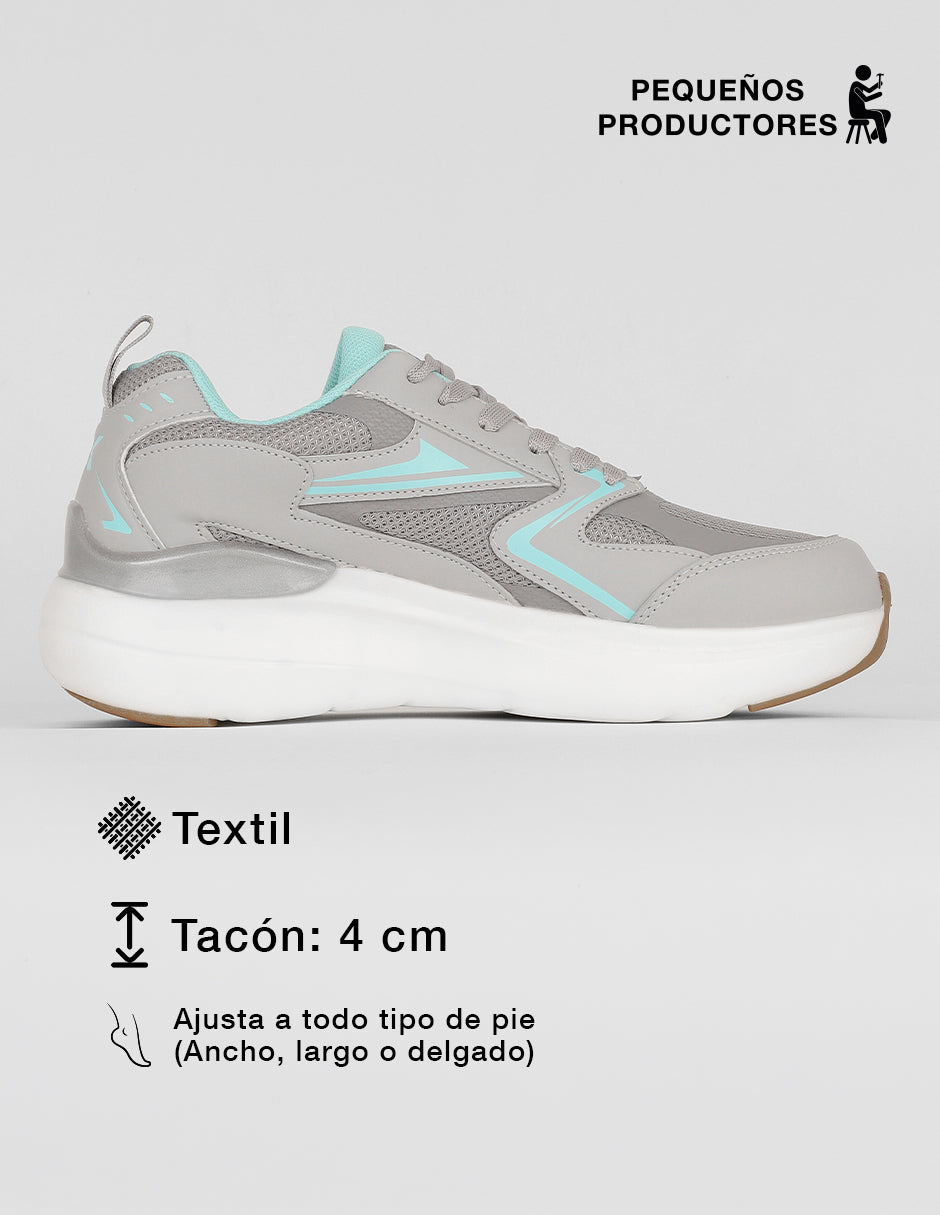 Tenis tipo deportivo  Urban en Textil – Gris